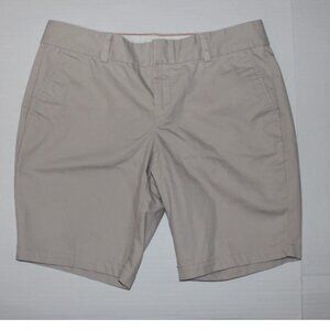 Dockers 8 Petite Khaki Shorts Stretch Cotton Blend Front Zip Mid Rise